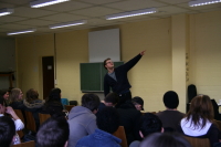 Poetry Slammer Lars Ruppel am 24.01.2008 in der Richtsberg-Gesamtschule Marburg